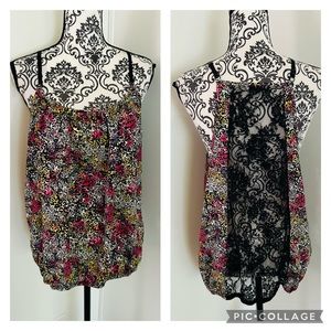 Charlotte Russe Women’s Colorful Animal Print Lace Back Tank Top Size M